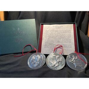 Sterling Silver Christmas Ornament Set Sculpture Workshop Angels Set